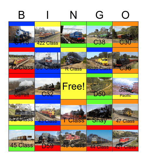 NSW Railways - Past and Present Bingo Card