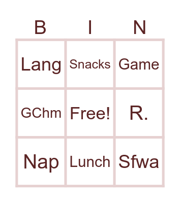 Your day Bingo Card