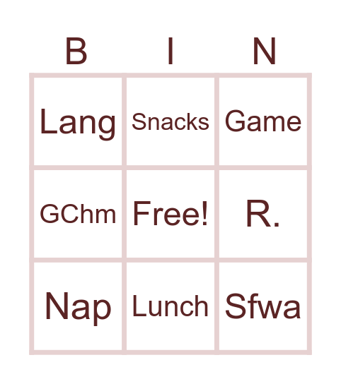 Your day Bingo Card