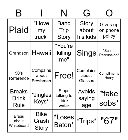 Dasher Bingo! Bingo Card