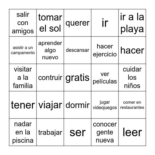 Span3 Unit1 Preterite Conjugations Bingo Card