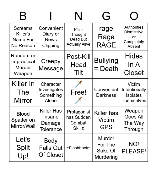 Murder Myths and Methods in Mass Media Bingo Card