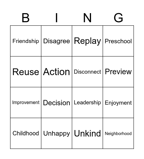 Bingo “Say it to keep it” Bingo Card