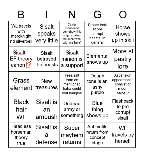 The purple one Bingo Card