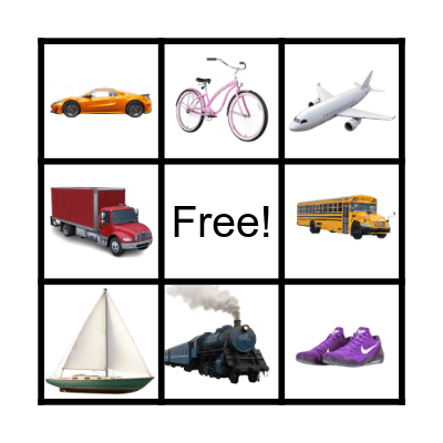 Transportation Bingo Card