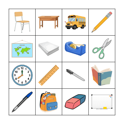 At School Bingo Card