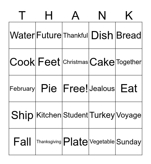 Thanksgiving Jingo Bingo Card