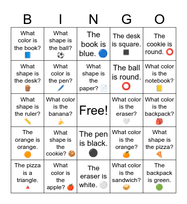 B1 L11 What shape is the ruler? 📏 Bingo Card