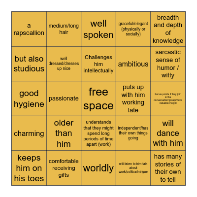 Is your muse Leon's type? Bingo Card