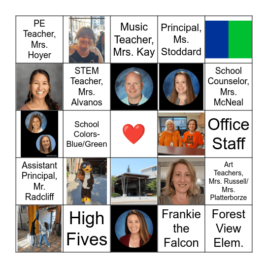 Welcome to Forest View Bingo Card