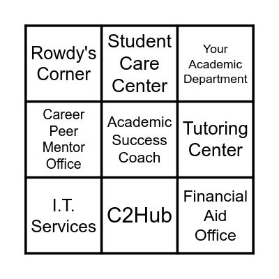 JustIS - Campus Resources Bingo Card