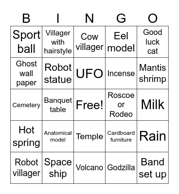 Dandadan ACNH Bingo Card