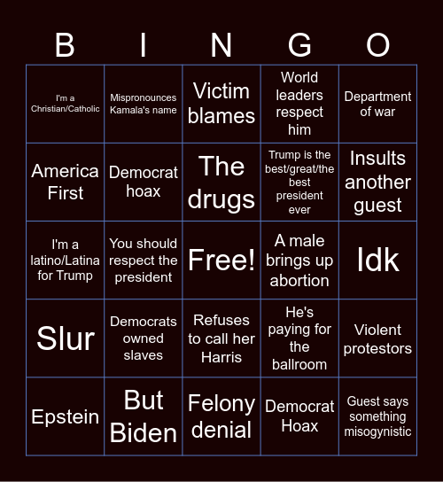 Ramsey for the Petty Live Bingo Card