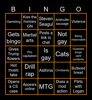Alexander Bingo Card