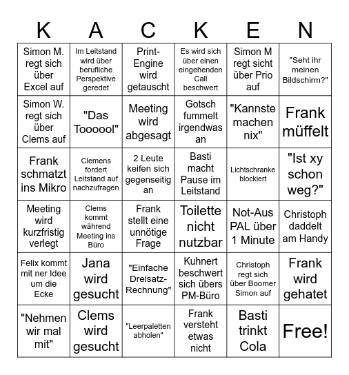 NYer Bingo Card