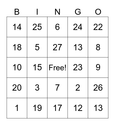ADDITION AND SUBTRACTION Bingo Card