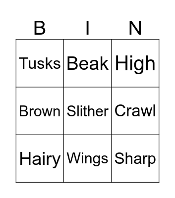 Monkey Puzzle Bingo Card