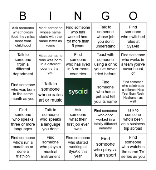 Mission: Mingle! Bingo Card