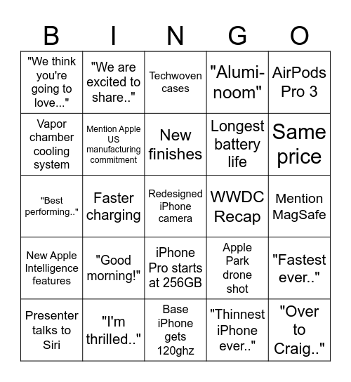Awe-dropping Bingo Card