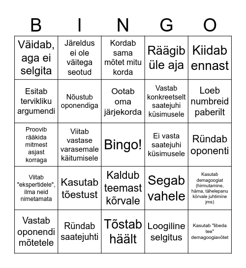 Targa valija bingo Card