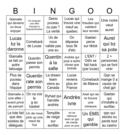BINGO 2025 Bingo Card
