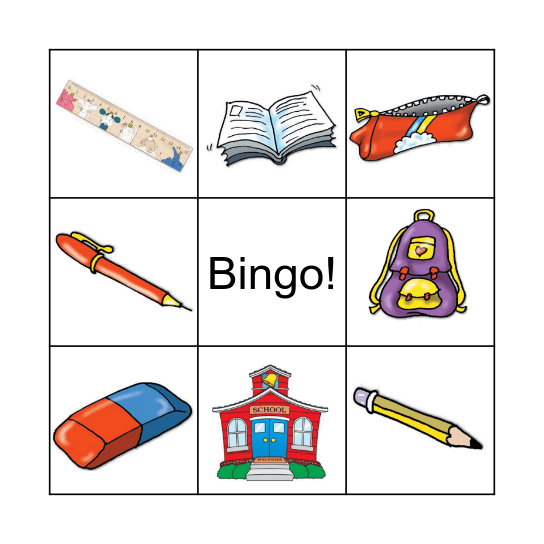 School items Bingo Card