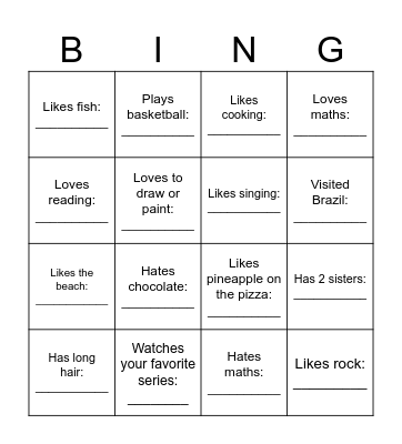 Find someone who... Bingo Card
