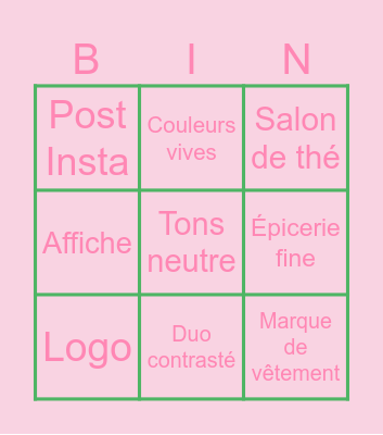 Bingo créatif Bingo Card