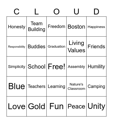 Cloud Bingo with Advisory! Bingo Card