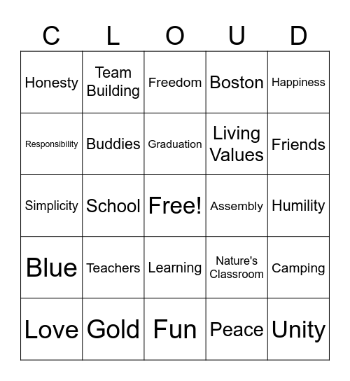 Cloud Bingo with Advisory! Bingo Card