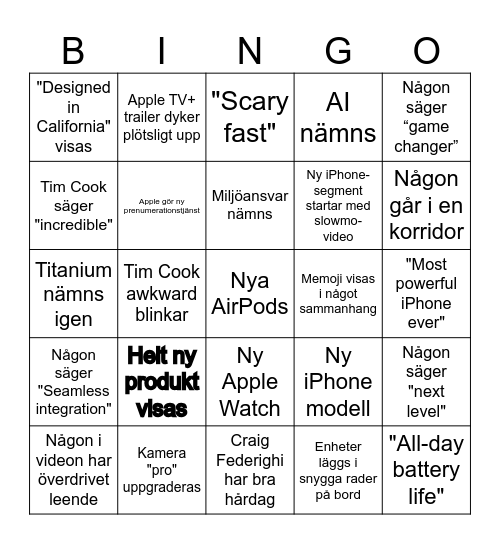Apple bingo 9/9 2025 Bingo Card
