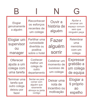 Kindness Bingo - Marriott PDR Bingo Card