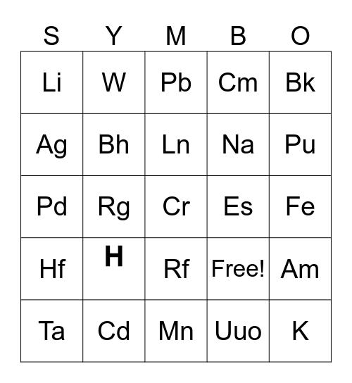 Jhammii's SYMBO Bingo Card