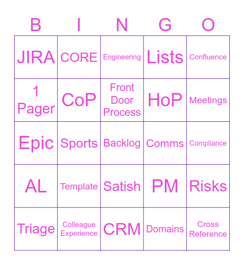 Meeting Bingo Card