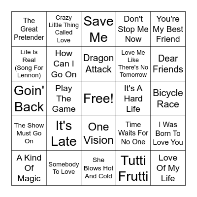 Round 2 - Freddy Bingo Card