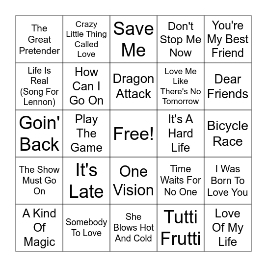 Round 2 - Freddy Bingo Card