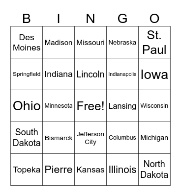Midwest Bingo Card