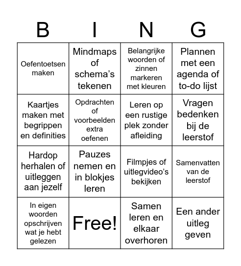 leer Bingo Card