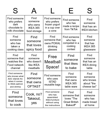 Selling Bingo! Bingo Card