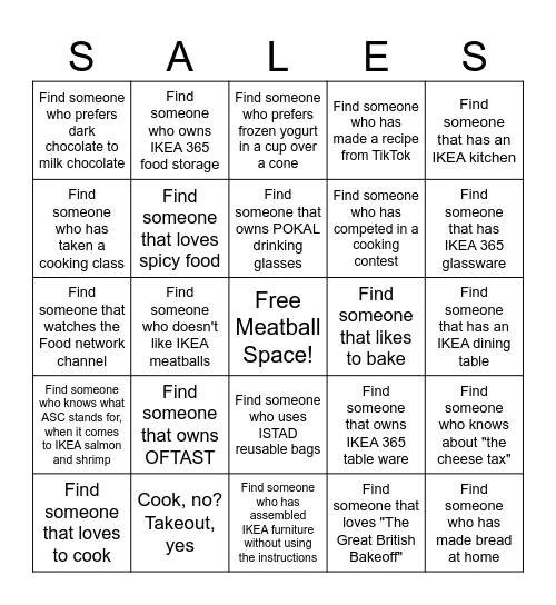 Selling Bingo! Bingo Card