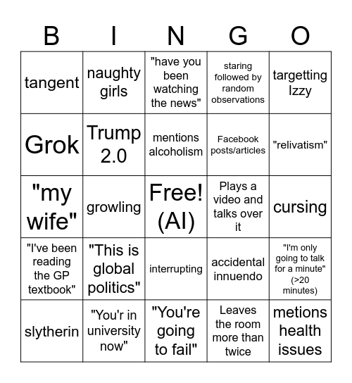 GP Bingo 2 Bingo Card