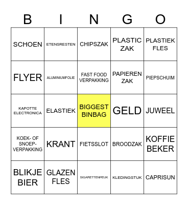 BINBAG BINGO Card