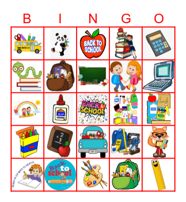 Back To School Bingo Card