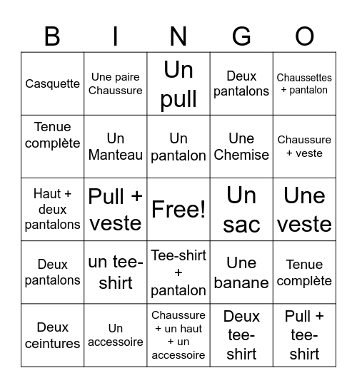 Bingo FAGUO Bingo Card