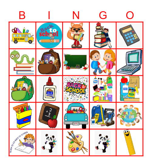 Back To School Bingo Card