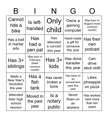 Riverbend Bingo Card