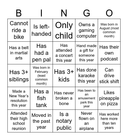 Riverbend Bingo Card