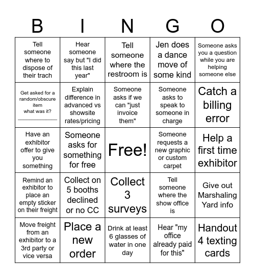 NSC BINGO Card