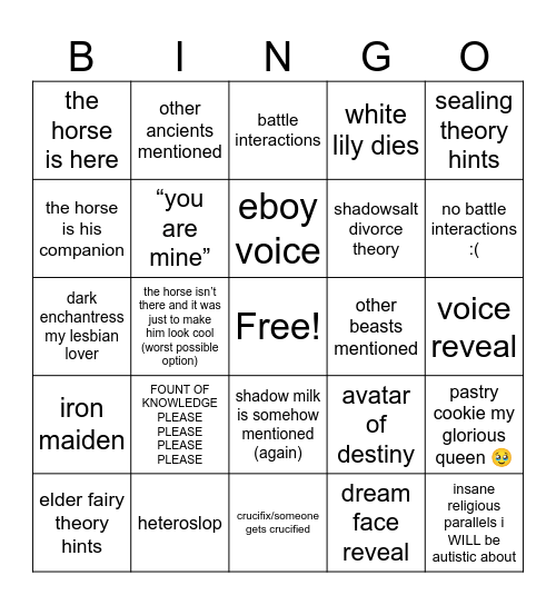 silent salt trailer Bingo Card