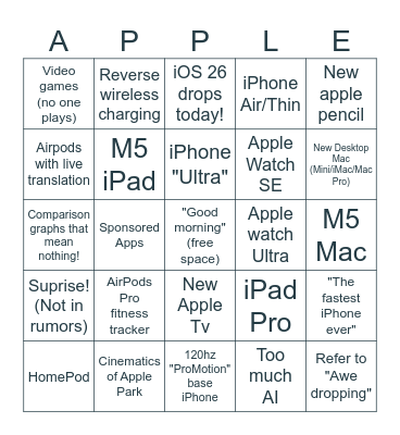 Awe Dropping! Bingo Card